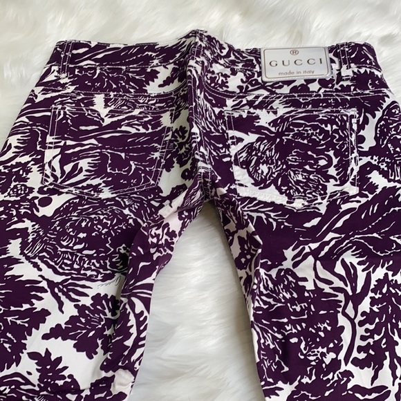 Gucci Pants Wide Leg purple print Size 42 - Picture 14 of 15